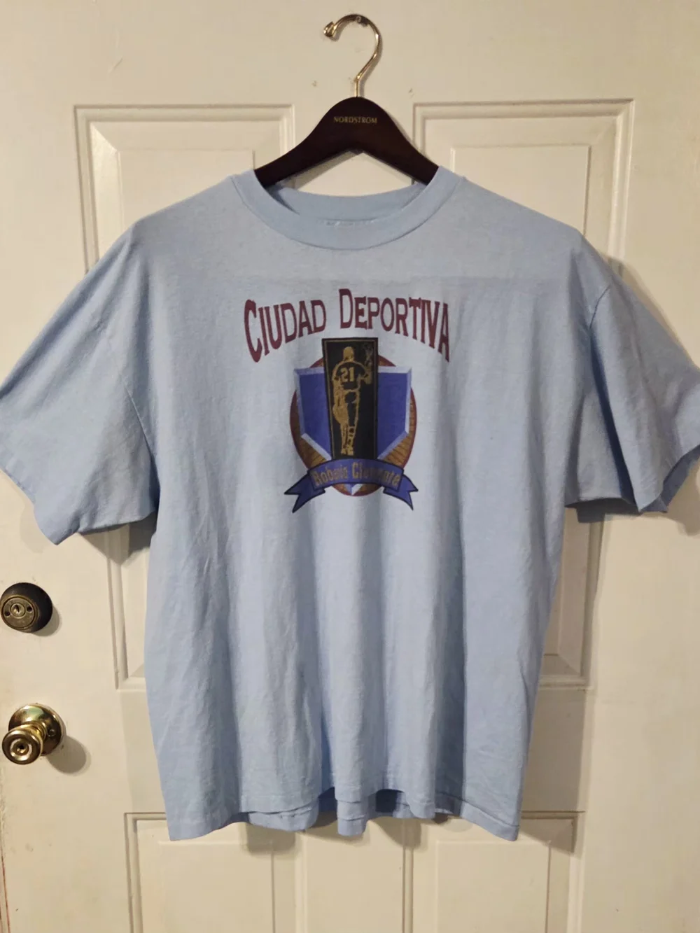 Ciudad Deportiva VINTAGE RARE Roberto Clemente T-Shirt Size XL Single Stitch USA
